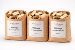 Bois de chauffage – Mélange Chêne & Hêtre: 3sacs (~0,3 m³) (Copie)